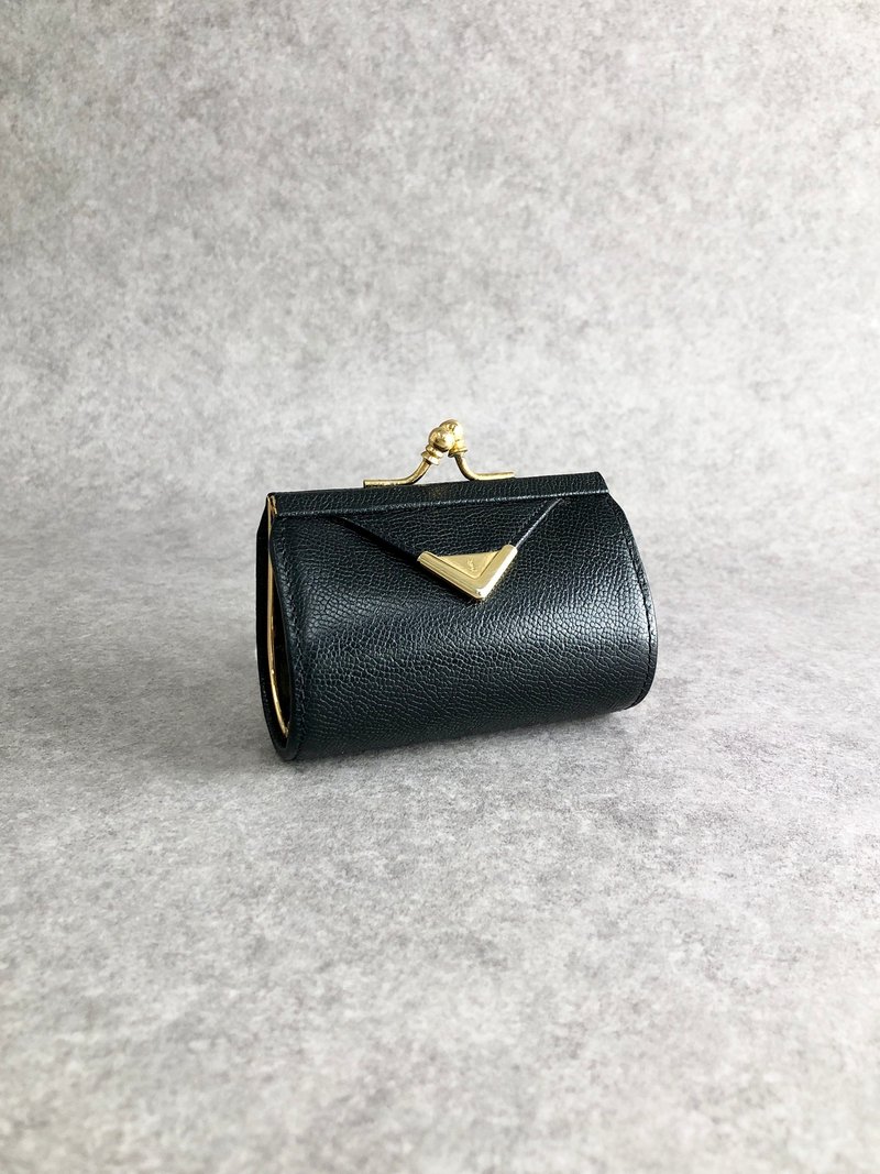 【 日本直送　名牌中古包 】Yves Saint Laurent イヴ・サンローラン コインケース ブラック YSL レザー がま口 オールド hvc8nr - 零錢包/小錢包 - 真皮 黑色