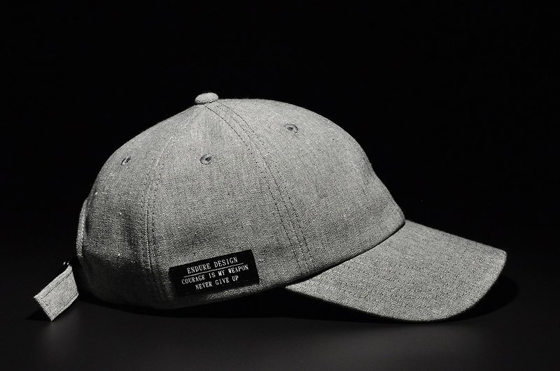 ENDURE/淺灰色單寧牛仔布料 - 帽子 - 棉．麻 灰色