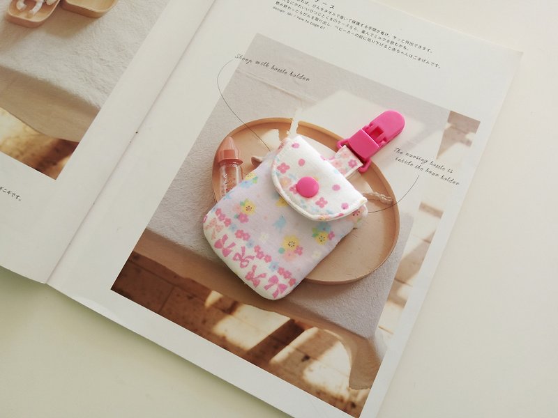 ピンクの綿の花出産のお守りのギフトバッグ - スタイ - コットン・麻 ピンク