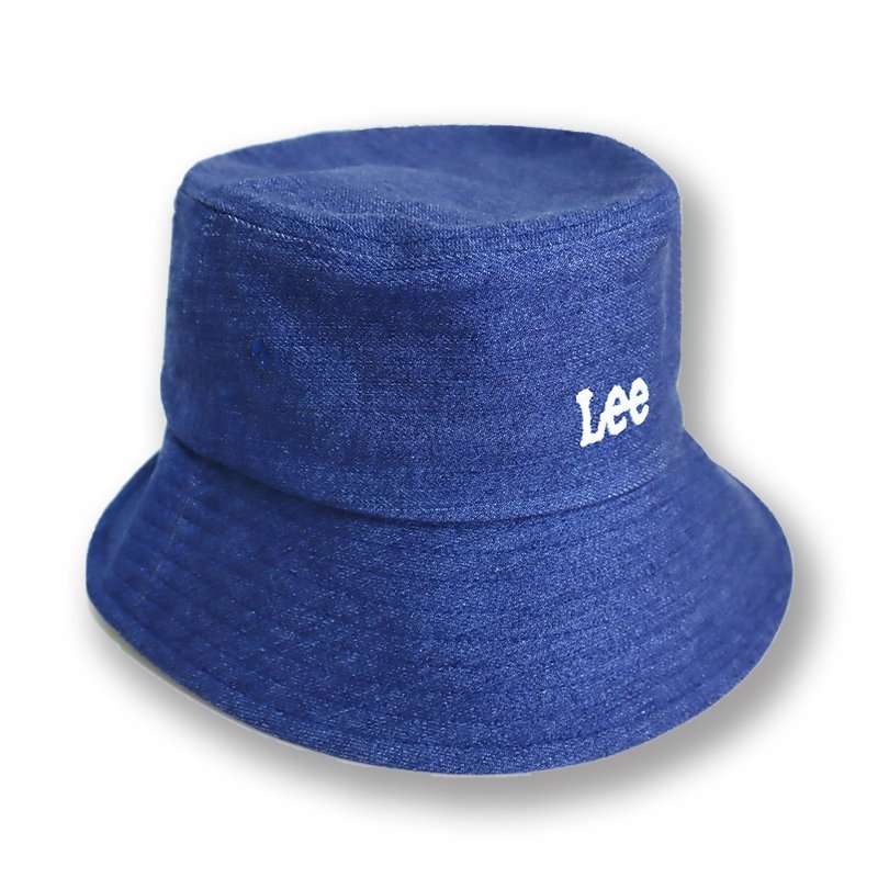 Lee small logo casual fisherman hat/sun hat dark blue - หมวก - วัสดุอื่นๆ สีน้ำเงิน