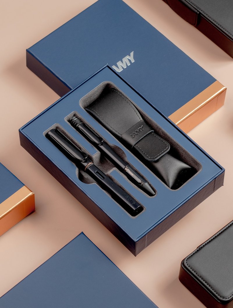LAMY 雙入筆套禮盒  (鋼筆+原子筆) / Al star  恆星系列-古銅金 - 鋼筆 - 鋁合金 金色