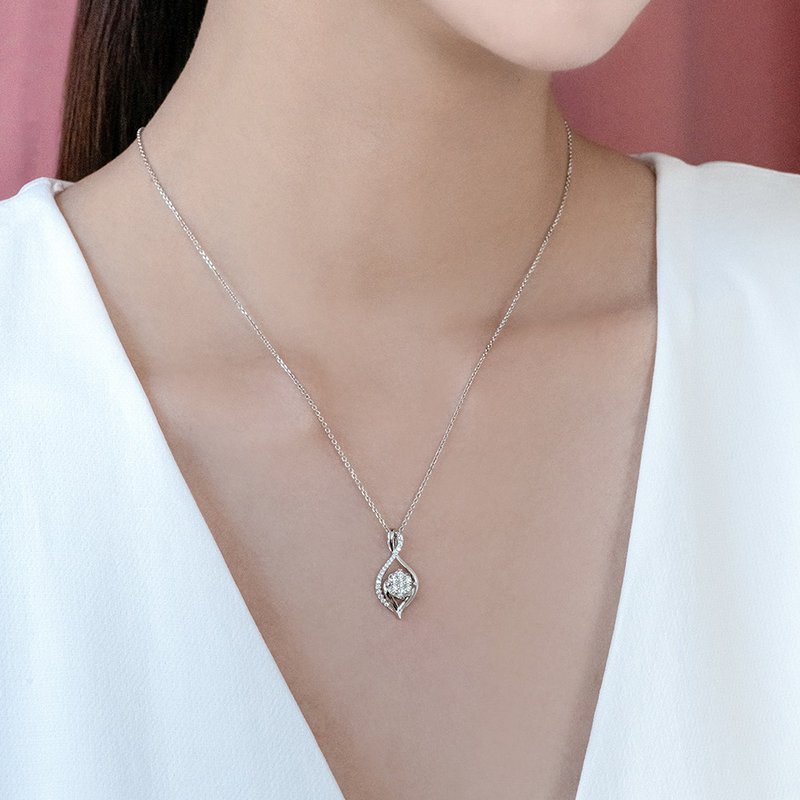 Jinghua Diamond Necklace Pendant 18K Total 0.32 Carat Love Series IV - Necklaces - Diamond 