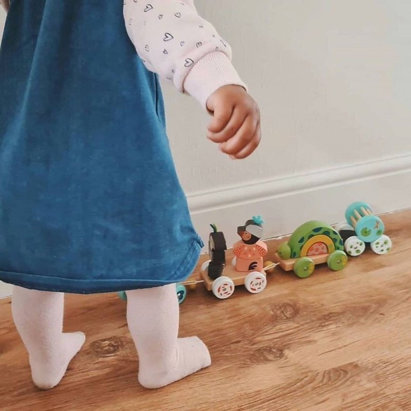 法國 Moulin Roty 叢林冒險木製拉車 - 寶寶/兒童玩具/玩偶 - 木頭 多色