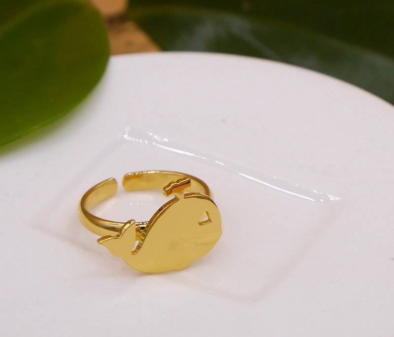 Whale Ring - 18K Gold plated on brass, Tiny Ring - General Rings - Other Metals Gold
