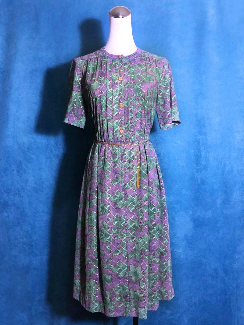 訂製款刺繡花朵輕古董洋裝/ 國外帶回 VINTAGE - 洋裝/連身裙 - 聚酯纖維 多色