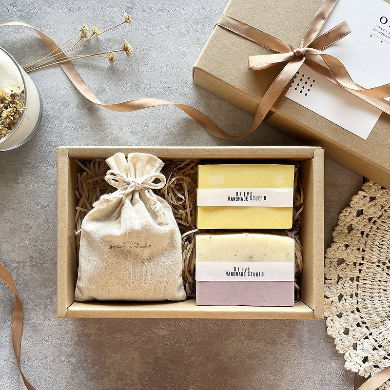 Mule|Handmade soap gift box/scent bag/lavender/three pieces - สบู่ - วัสดุอื่นๆ 