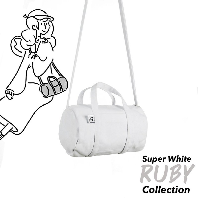 DUFFLE SIZE S - WHITE - 側背包/斜孭袋 - 聚酯纖維 白色