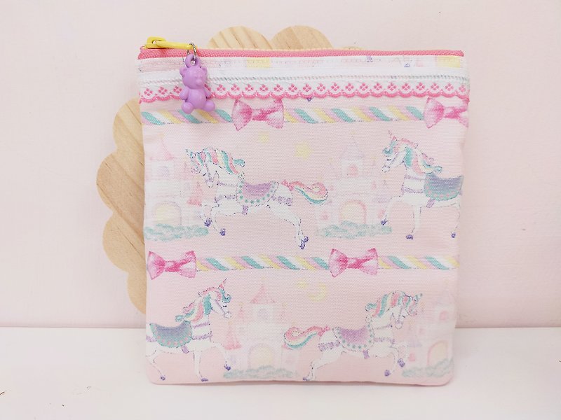 Cotton candy unicorn universal bag - กระเป๋าเครื่องสำอาง - ผ้าฝ้าย/ผ้าลินิน 