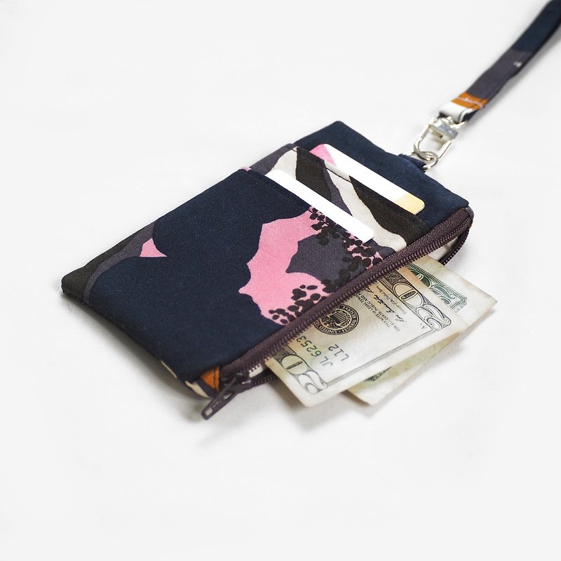 ID wallet with lanyard fall & winter - Rosarium collection size 8x13 cm. - Coin Purses - Cotton & Hemp Multicolor
