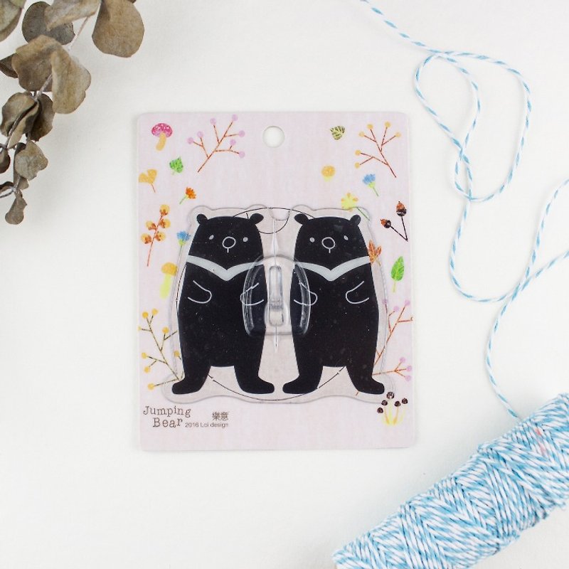 Silicone hooks - Black bear jumps - A total of 3 optional - Wall Décor - Paper Multicolor