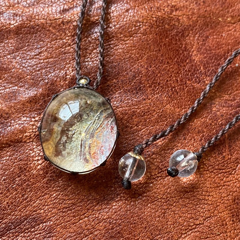 -Bare skin- ガーデンクォーツマクラメネックレス - 項鍊 - 寶石 咖啡色