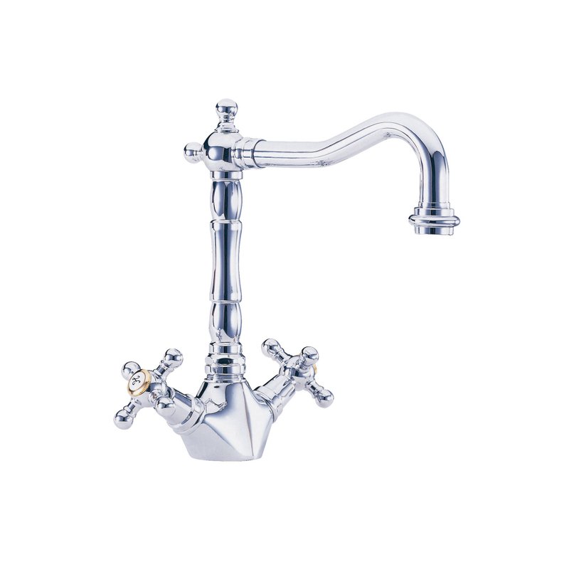 【MULTI百工居室】MIT製造嚴選 MTK15CC 古典歐風鉻色檯面龍頭 - 衛浴用品/浴室收納 - 銅/黃銅 