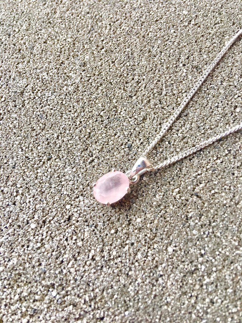 Pink Crystal Mosaic 925 Sterling Silver Necklace Nepal Handmade Mosaic Make Valentine's Day Gift Birthday Gift - Necklaces - Gemstone Pink