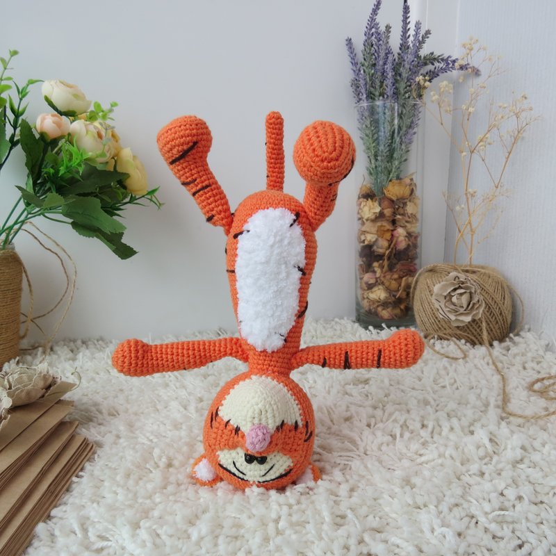 Soft orange tiger cub Disney cartoon character. Stuffed animal tiger soft toy - ของเล่นเด็ก - ผ้าฝ้าย/ผ้าลินิน สีส้ม