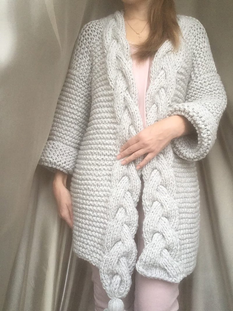 Handmade knitted Sweaters Cardigan knitted coat Knit women cardigan oversized - 女毛衣/針織衫 - 其他材質 