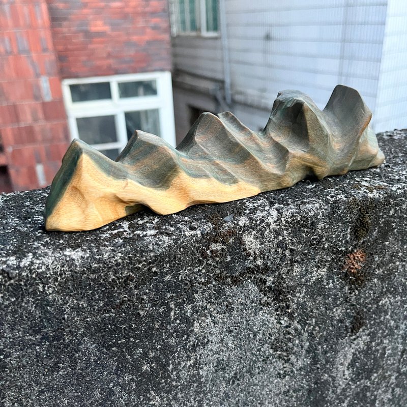 心山系列　列巔　綠檀擺件　收藏藝品　家飾擺件　雕刻件 - 擺飾/家飾品 - 木頭 綠色