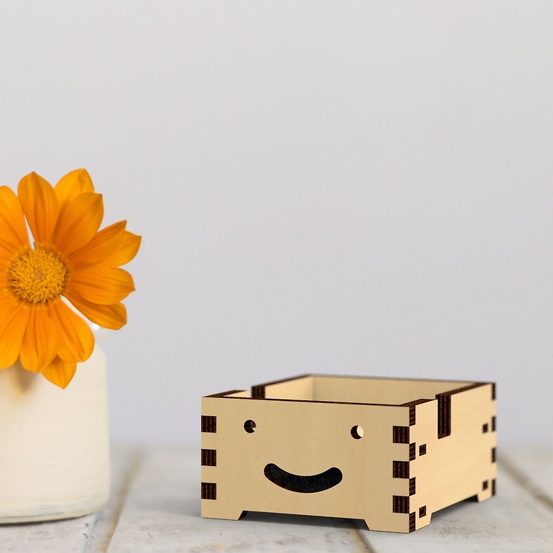 Smiling hand shake music box / Christmas gift / exchange gift - Wood, Bamboo & Paper - Paper Khaki