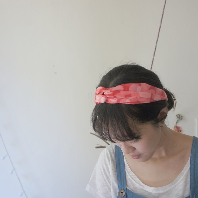 YInke Summer Hair Band - Red Bubbles / Green Bubbles - Hair Accessories - Cotton & Hemp Red