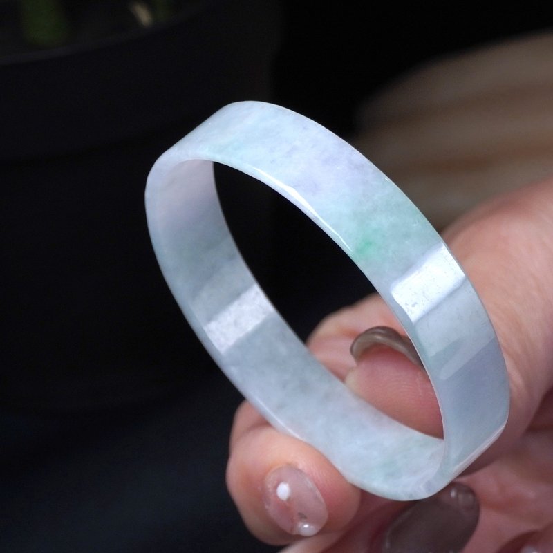 Spring-Colored Jade Bangle | Size 16.5 | Natural Burmese Jadeite Grade A | Gift Idea - สร้อยข้อมือ - หยก หลากหลายสี