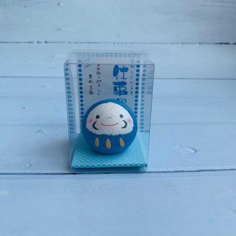 Feng Shui Bodhidharma - Japanese paper mascot - career luck (blue) - ตุ๊กตา - กระดาษ 