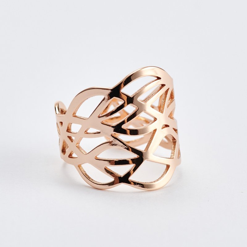 精緻流線造型戒指 共兩色 - 戒指 - 銅/黃銅 