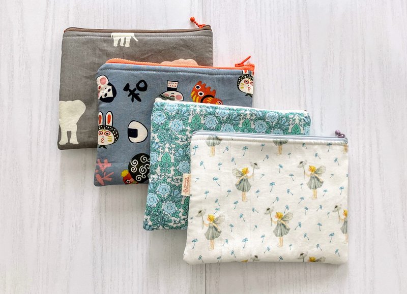 四角ポーチ - 化妝包/收納袋 - 棉．麻 多色