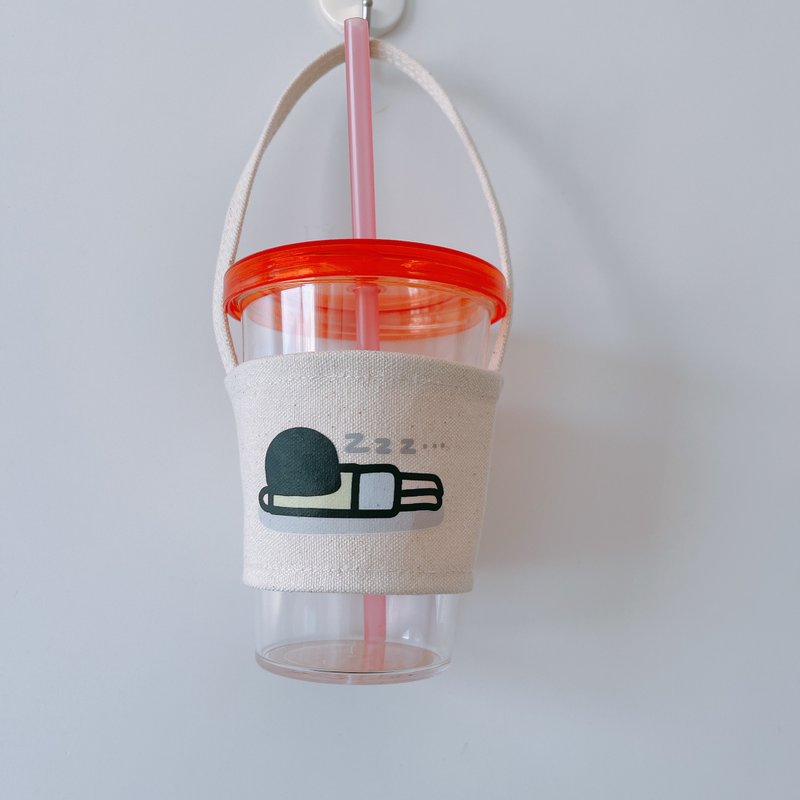只想躺著 厭世 環保杯袋 飲料袋 印製中 - 飲料提袋/杯套 - 其他人造纖維 白色