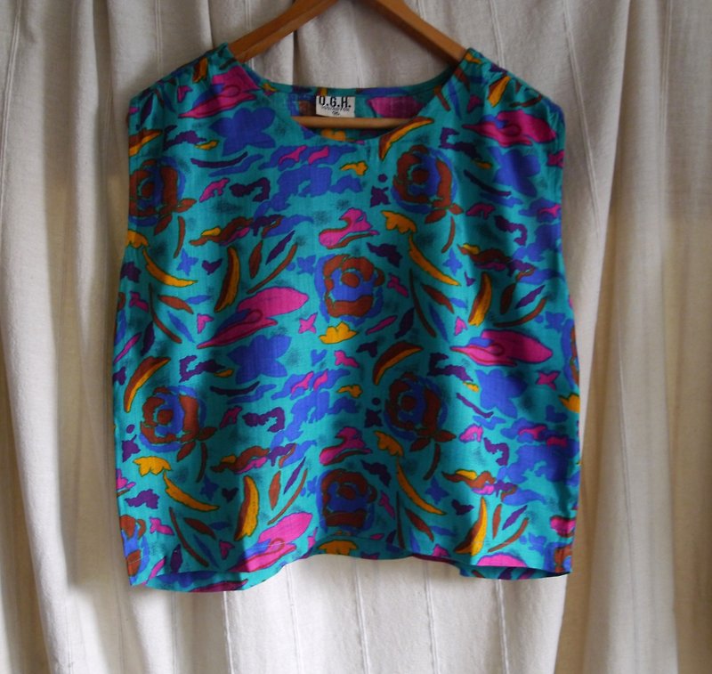 FOAK ancient post-modern universal color vest - เสื้อกั๊กผู้หญิง - ผ้าฝ้าย/ผ้าลินิน สีน้ำเงิน