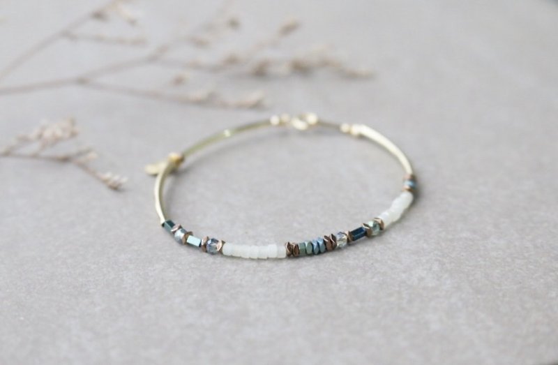 Effort bracelet pyrite - Bracelets - Colored Glass Green