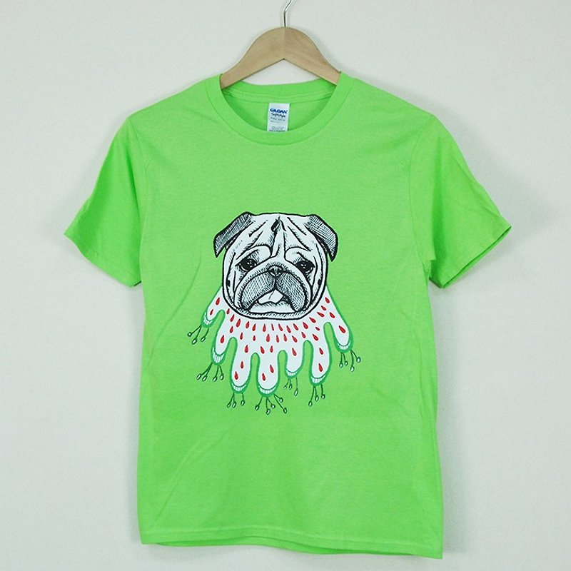 New Designer-T-shirt: 【Skirt Octopus】 Short Sleeve T-shirt "Neutral / Slim" (Fruit Green) - Chen Mengru - Men's T-Shirts & Tops - Cotton & Hemp Green
