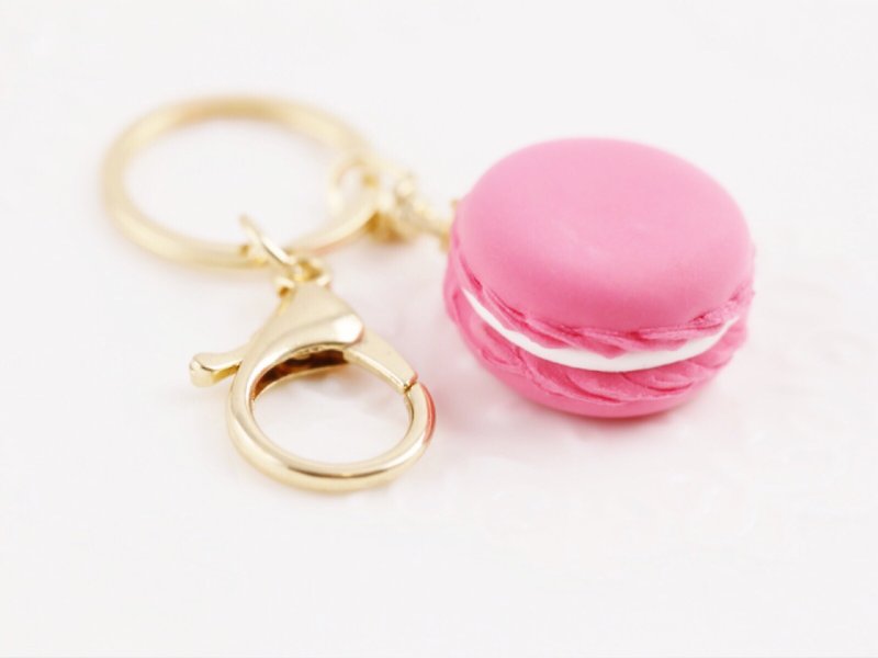 Macaron strap wedding was small colorful peach - ที่ห้อยกุญแจ - โลหะ 