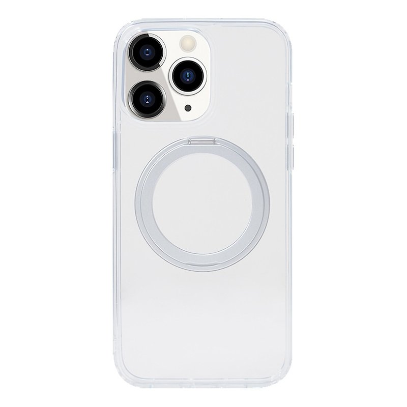 iPhone15/Pro/Max 360度旋轉磨砂支架手機保護殼 -白 支援Magsafe - 手機殼/手機套 - 塑膠 白色