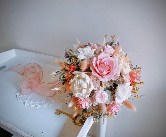 Blush Pink Amore Wedding Bouquet - Dried Flowers Forever