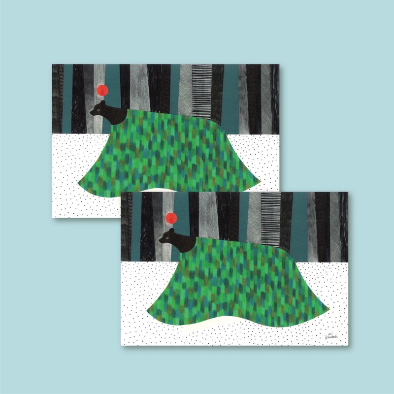 Postcard【bear】2 pieces set - Cards & Postcards - Paper Green