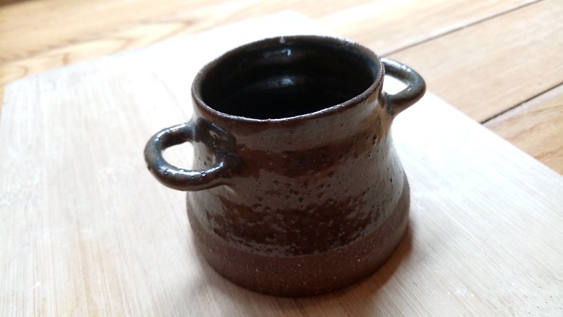 Zen style small pottery flower ware - เซรามิก - ดินเผา สีนำ้ตาล