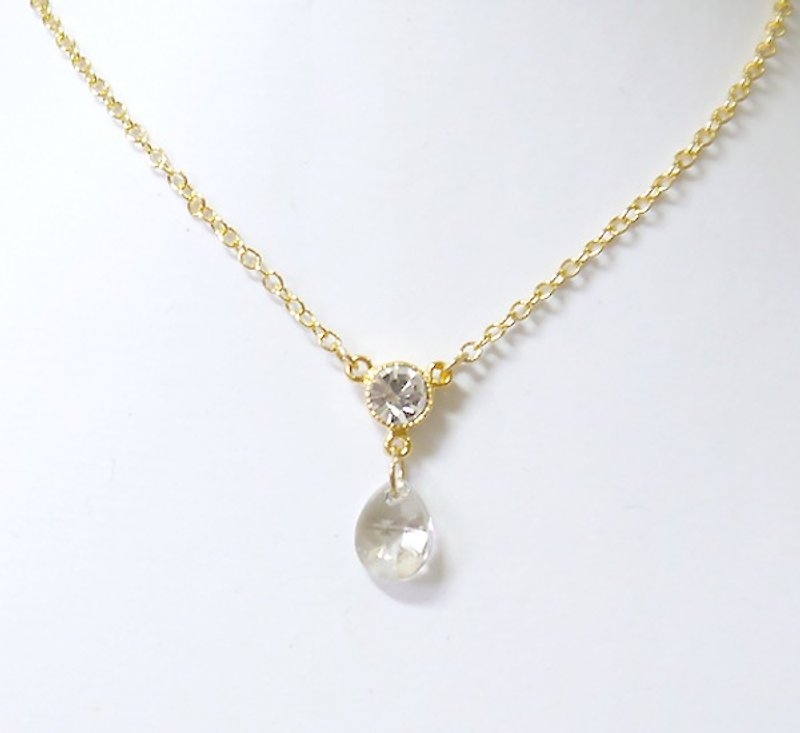 Light you up droplets elegant diamond necklace SL257 - Necklaces - Other Metals Gold