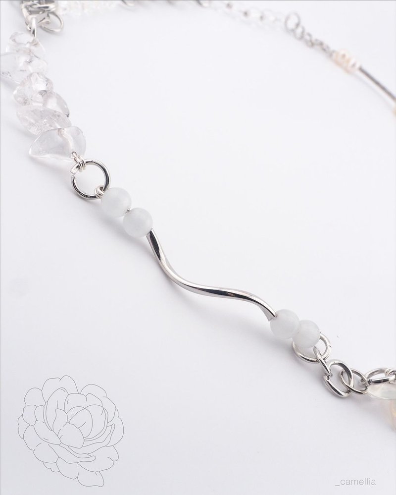 【Whispers of the Bloom Neckless】Camellia, Calla Lily, Narcissus - สร้อยคอ - ทองแดงทองเหลือง สีเงิน