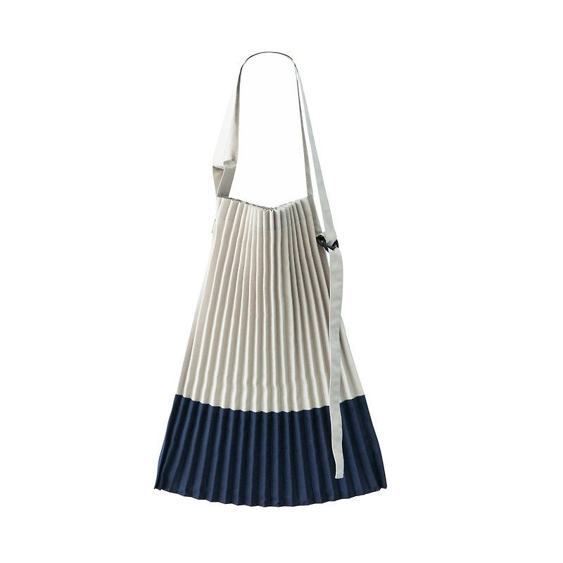 富士山 Fuji Style * 拼色壓褶兩用購物袋 - 側背包/斜背包 - 防水材質 