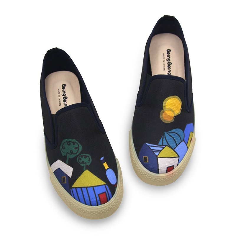 Parent-child fairy tale casual shoes-Black Hundred Water Apartment Little Red Riding Hood and Big Wild Wolf Vienna Tour (Adult) - รองเท้าลำลองผู้หญิง - ไนลอน สีดำ