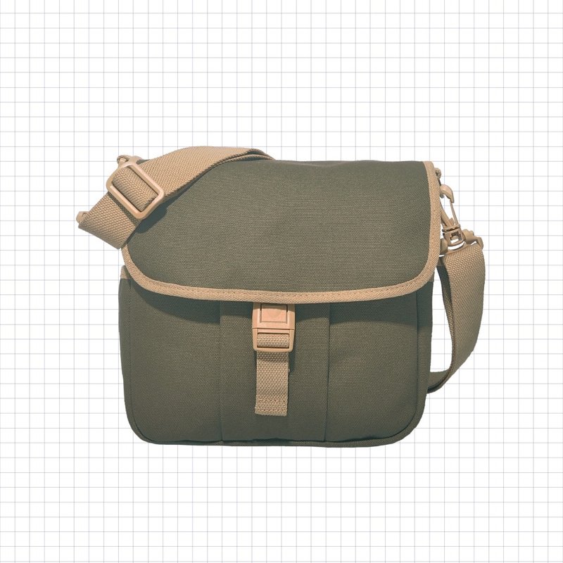 EP2 textured side shoulder bag EP2-1383-GN [Taiwanese original bag brand] - Messenger Bags & Sling Bags - Cotton & Hemp Green