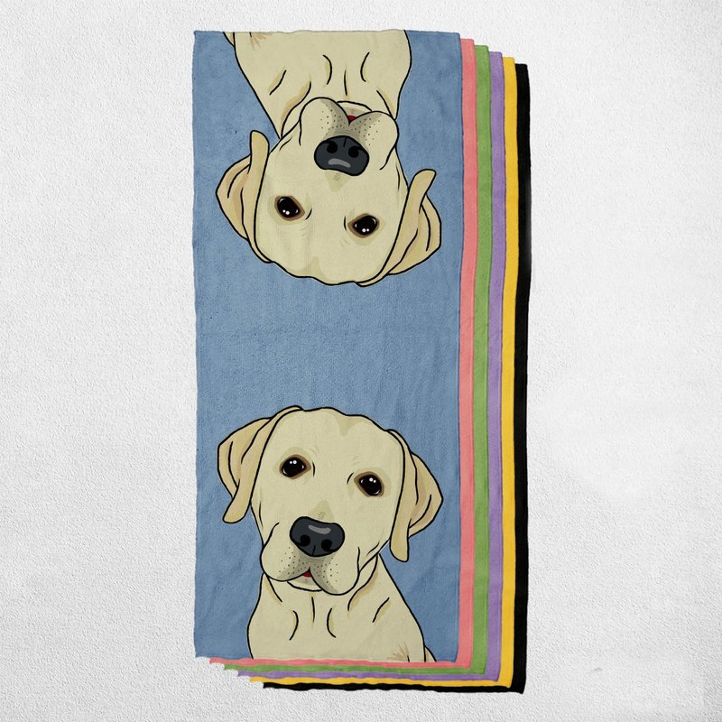 Labrador 2 fur color pet dog cat pattern towel/square towel/sports towel multi-pattern optional - ทำความสะอาด - ผ้าฝ้าย/ผ้าลินิน หลากหลายสี