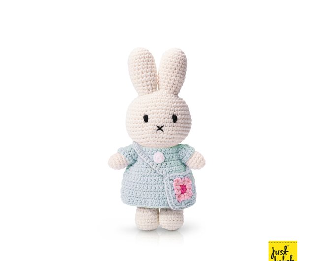 Just Dutch | Miffy ミッフィーとミントグリーンのドレスとフラワーバッグ - ショップ juzi-tree x Miffy  人形・フィギュア - Pinkoi