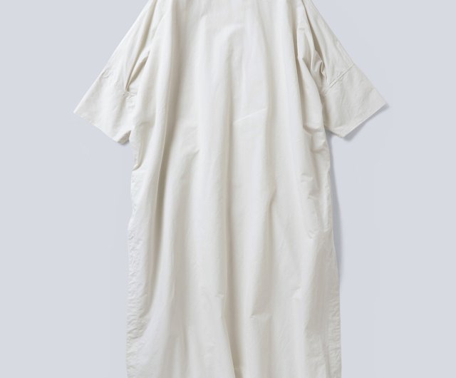 WHITE MAILS] COTTON PAPER COMPACT POPLIN KAFTAN Dress - Shop