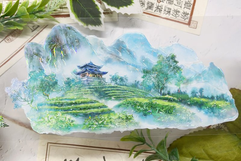 茶山曉霧 PET 紙膠帶 貝殼光 10米卷 - 膠紙/膠帶/紙膠帶 - 其他材質 