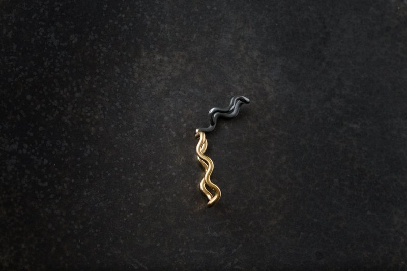 Mermaidあま海女系列 海草雙色耳扣 Seagrass EarCuff - 耳環/耳夾/耳骨夾 - 銅/黃銅 金色