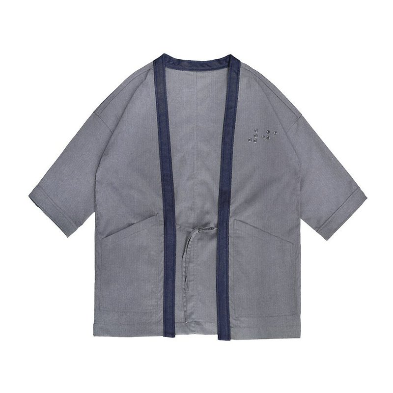 oqLiq - Project 01 - Braille Noragi - Men's Coats & Jackets - Polyester Gray