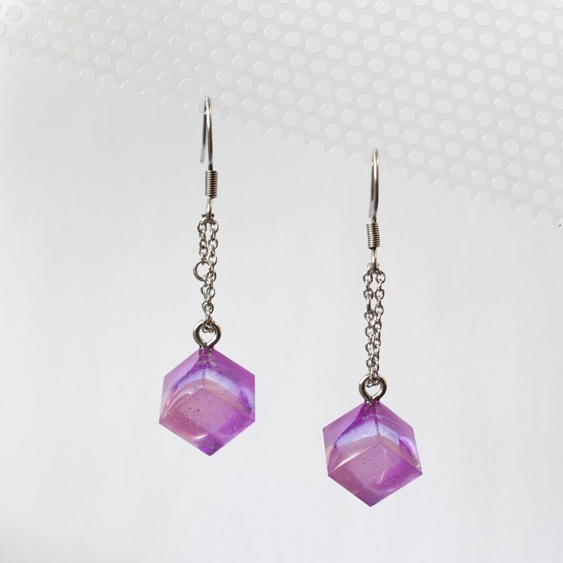 Grape Smoothie / Dangling resin earrings / ICE DRIP - ต่างหู - เรซิน สีม่วง