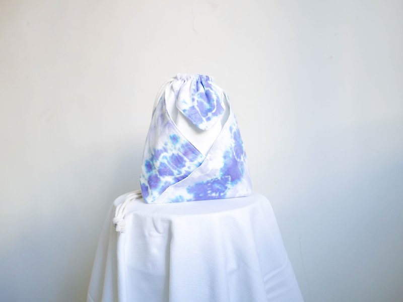 Tie dye/handmade/Kimono bag/hand bag/shoulder bag :Purple Circle: - กระเป๋าแมสเซนเจอร์ - ผ้าฝ้าย/ผ้าลินิน สีม่วง