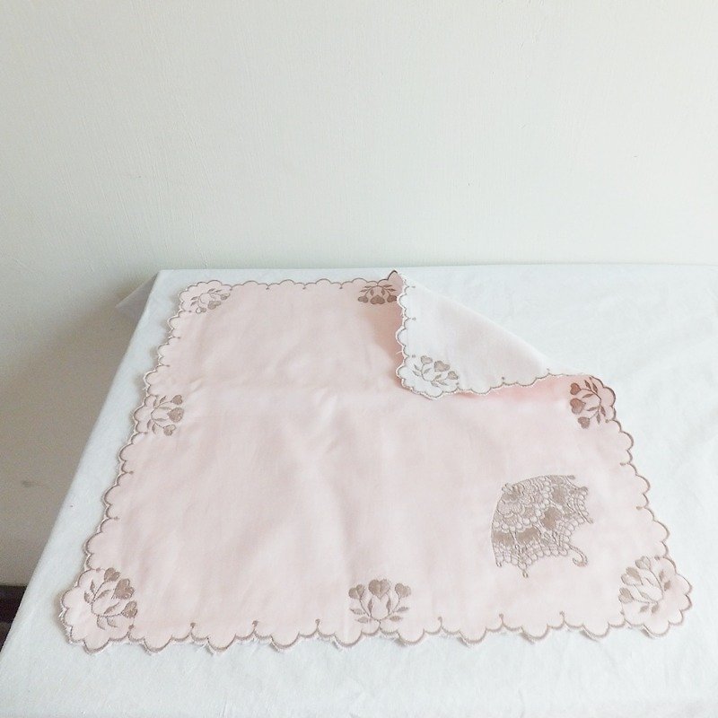 Lace Handkerchief   Embroidered Handkerchief : Parasol - Other - Cotton & Hemp Pink
