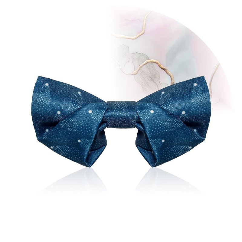 Style F0099 Royal Blue Mini Dots patt Bowtie -  Wedding Bowtie Folded style - Ties & Tie Clips - Polyester Blue